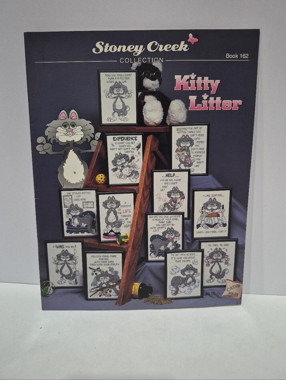 Vintage Kitty Litter Collection Of Cross Stitch Patterns With Cats Kittens